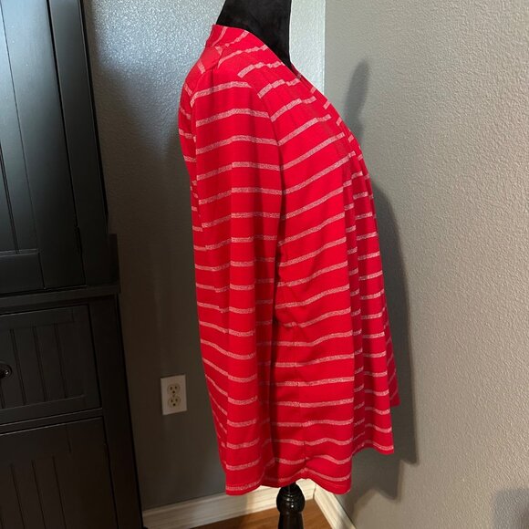 White Stag Open Front Cardigan with Attached Tank Top L Red Striped 12-14 - Picture 8 of 8